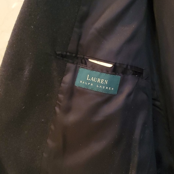 MEN'S BLACK WOOL RALPH LAUREN OVERCOAT COAT JACKET - Picture 6 of 8